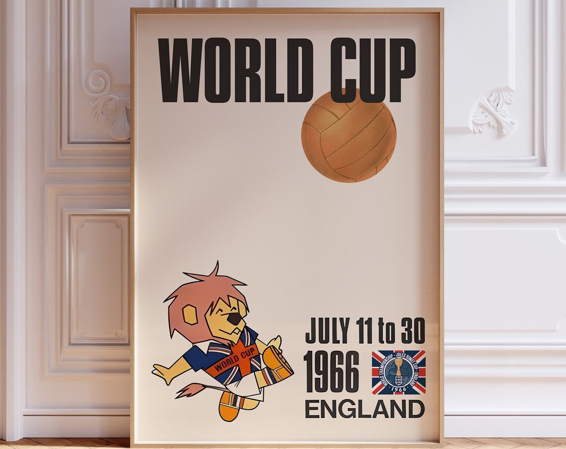 World Cup 1966 Vintage Football Travel Poster