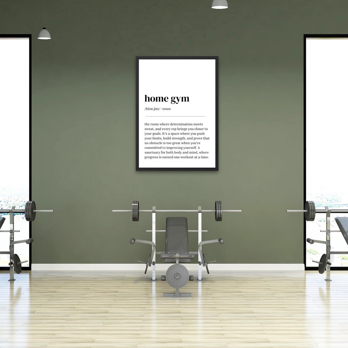 Home Gym Definition Motivational Workout Determination Quote Poster - Image 3