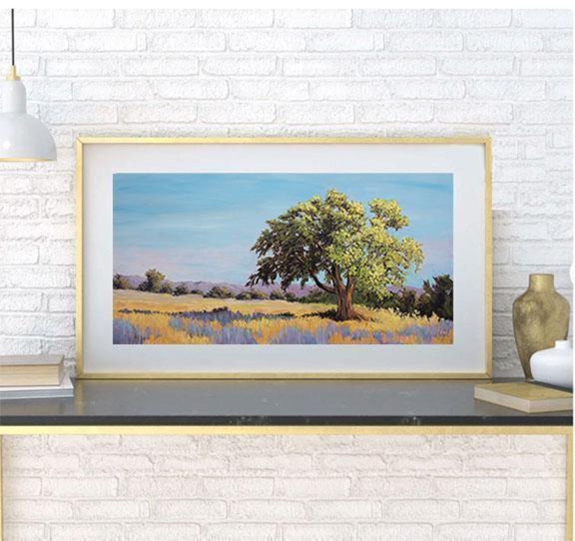 Oak Tree Landscape Art Print, California Mountains - Image 3