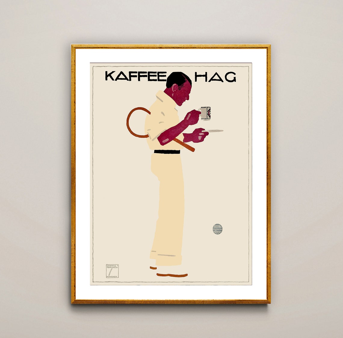 Kaffee Hag Classic Vintage German Coffee Advertisement Poster