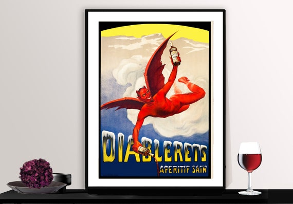 Diablerets Aperitif Sain Vintage Fooddrink Poster Poster Print Or Print Gift Idea Wall Decor