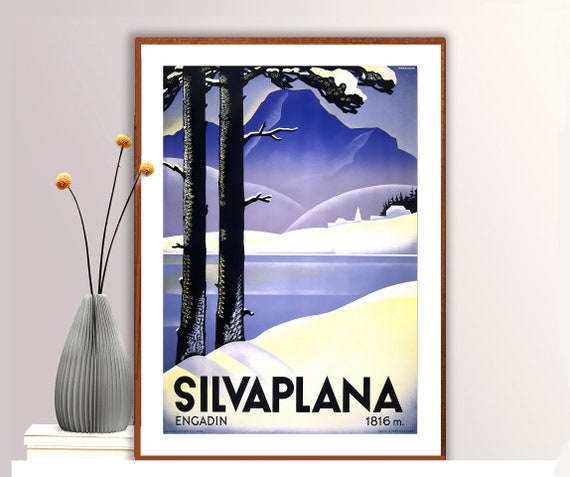 Silvaplana Suisse Vintage Travel Poster Poster Paper Or Print Gift Idea