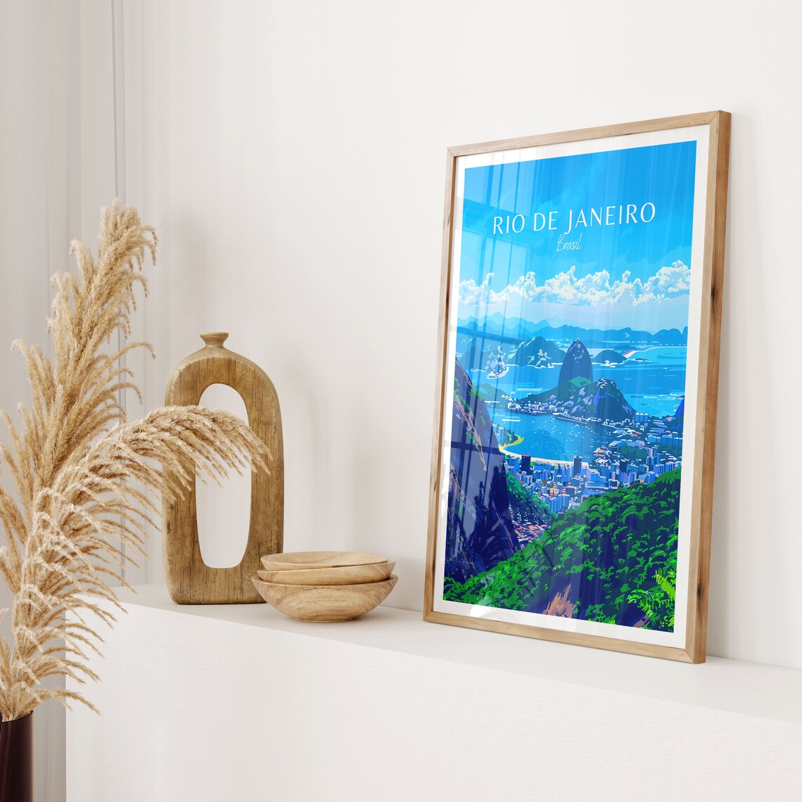 Rio de Janeiro Brazil Sugarloaf Mountain Bay Cityscape Travel Poster - Image 2