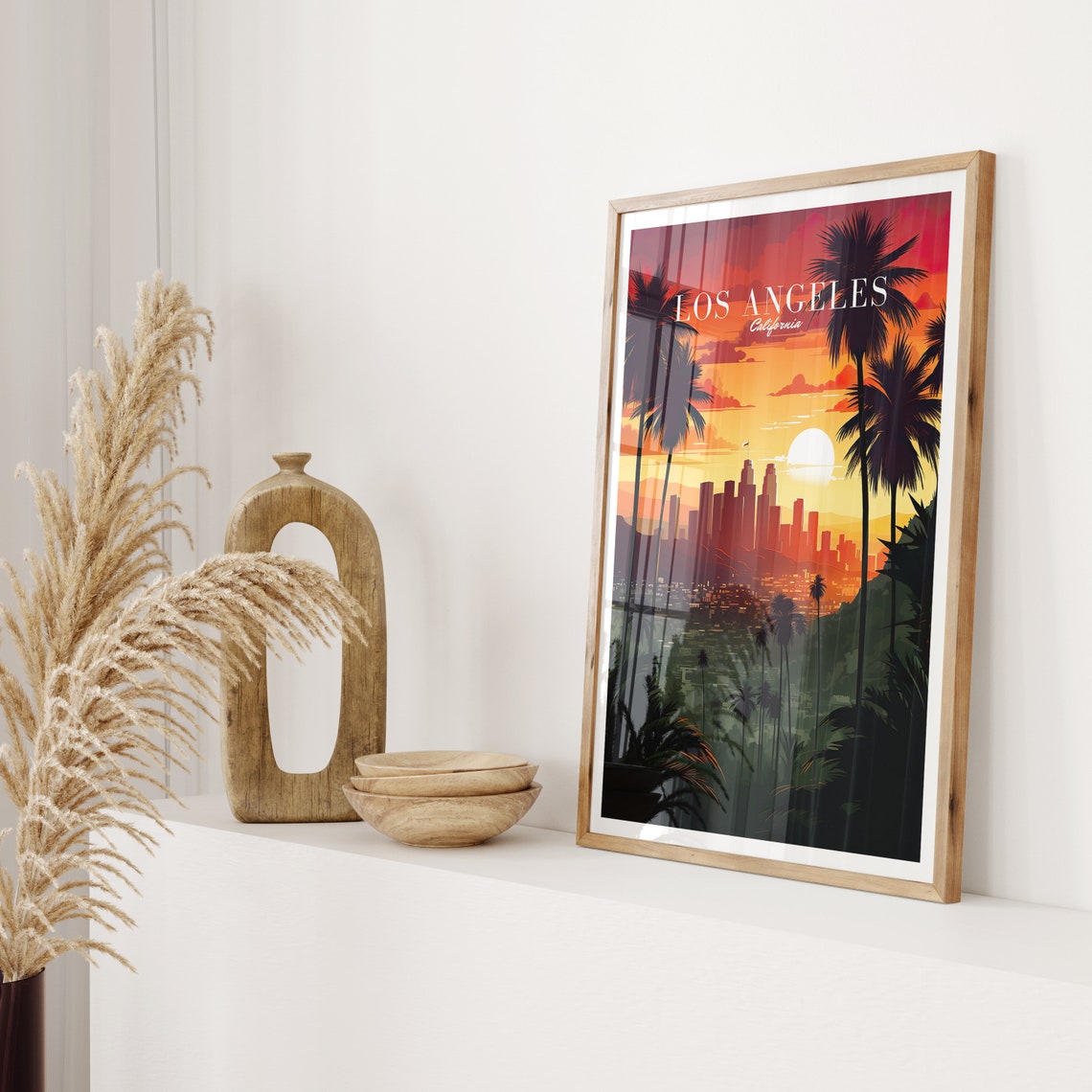 Los Angeles Travel Poster La Poster Los Angeles Vintage Poster Travel Poster Los Angeles Retro Poster Los Angeles Travel Gift Wall Art - Image 2