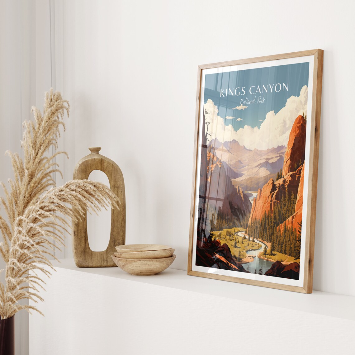 Kings Canyon National Park Canyon Vista River Bend Vintage Poster - Image 2