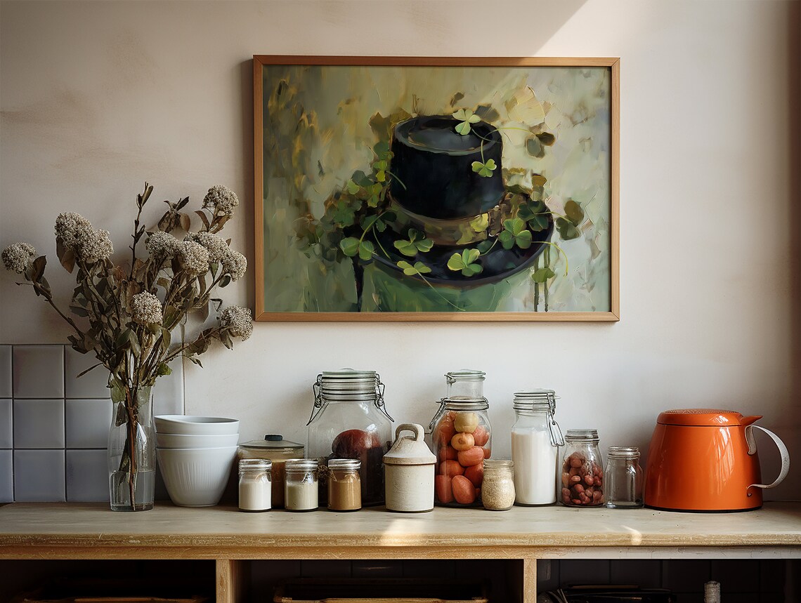 Leprechaun Top Hat with Shamrocks Saint Patrick's Day Irish Decor Poster - Image 3