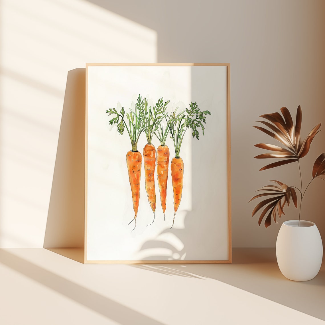 Fresh Carrots Watercolor Vegetable Minimalist Kitchen Poster - Image 2