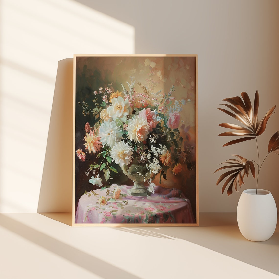 Vintage Floral Bouquet Wall Art Spring Flowers Print Botanical Summer Still Life Flower Rustic Moody Easter Decor - Image 3
