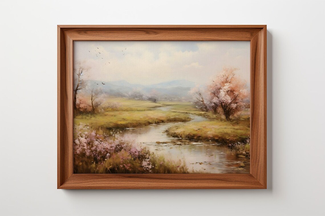 Springtime Reverie By The Riverside Art Print
