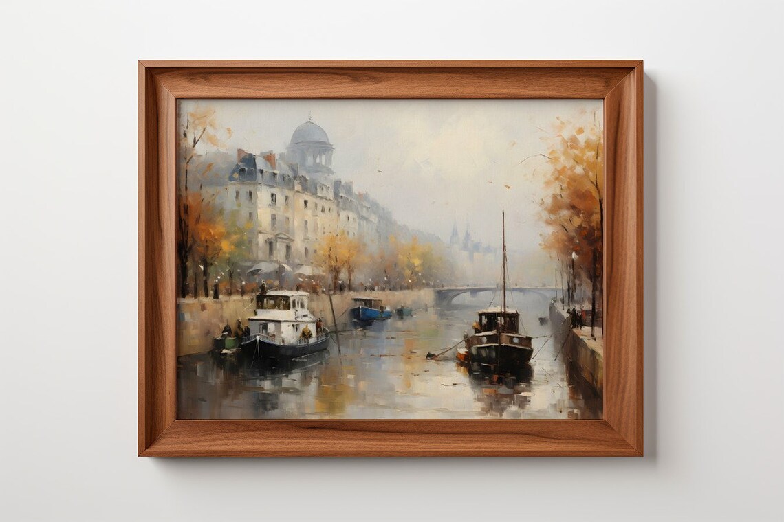 Golden Hues Of Paris Reflections By The Seine