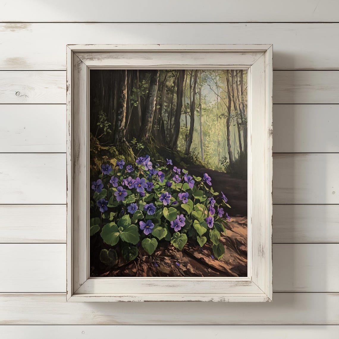 Violet Blooms In The Forest Serene Artwork For Elegant Home Decor
