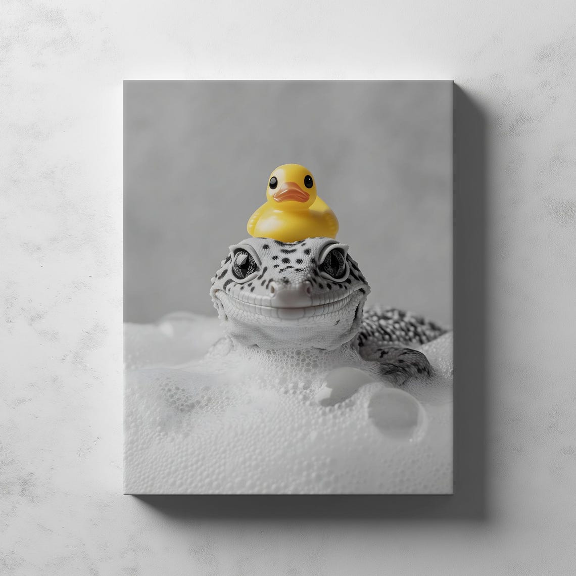 Soapy Leopard Gecko Reptile Art Poster Bath Funny Bathroom Print Wall - Image 3