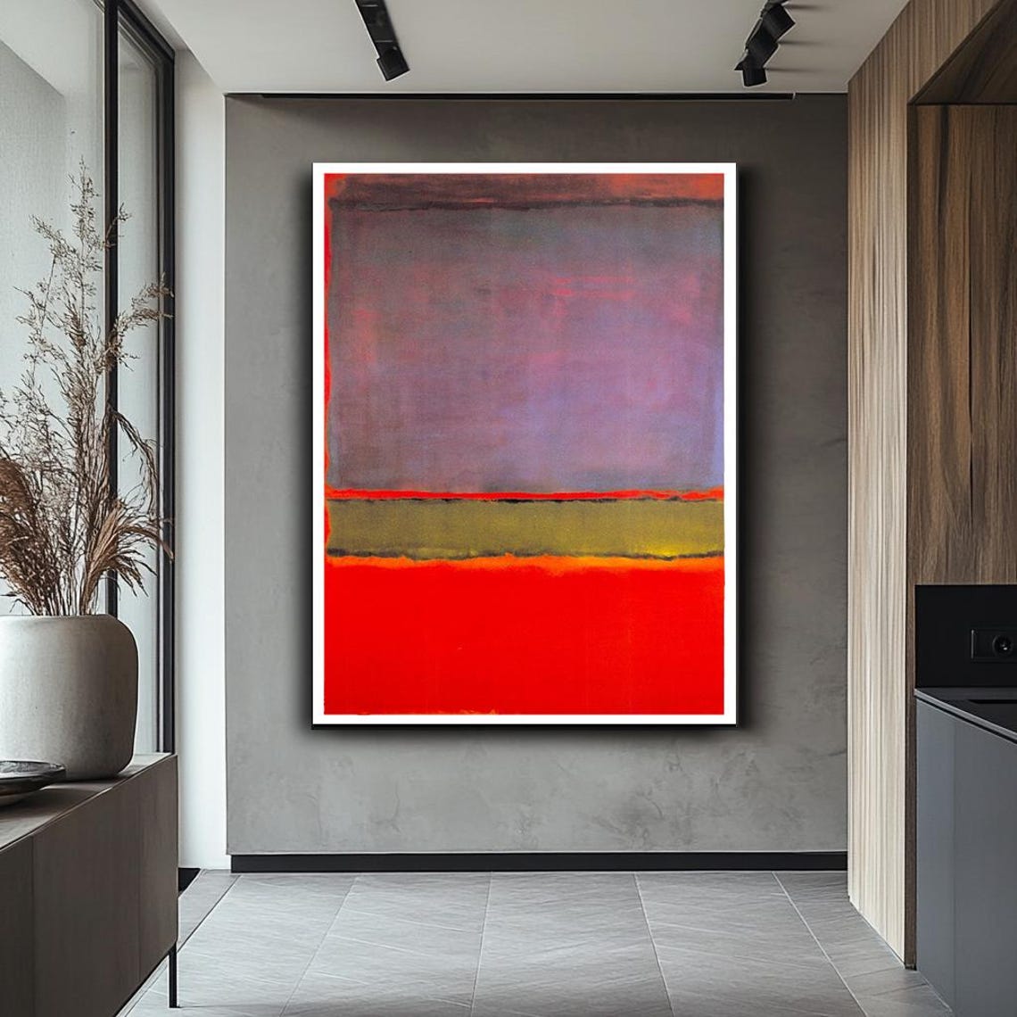 Mark Rothko Style Mauve Red Minimalist Color Field Abstract Poster - Image 2