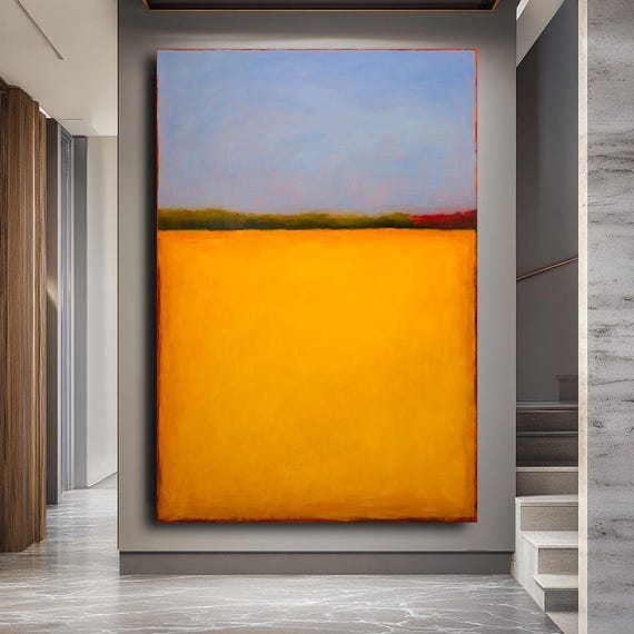 Mark Rothko Mark Rothko Style Large Abstract Yellow Print Modern Minimalist Wall Art Bold Abstract Color Field Art