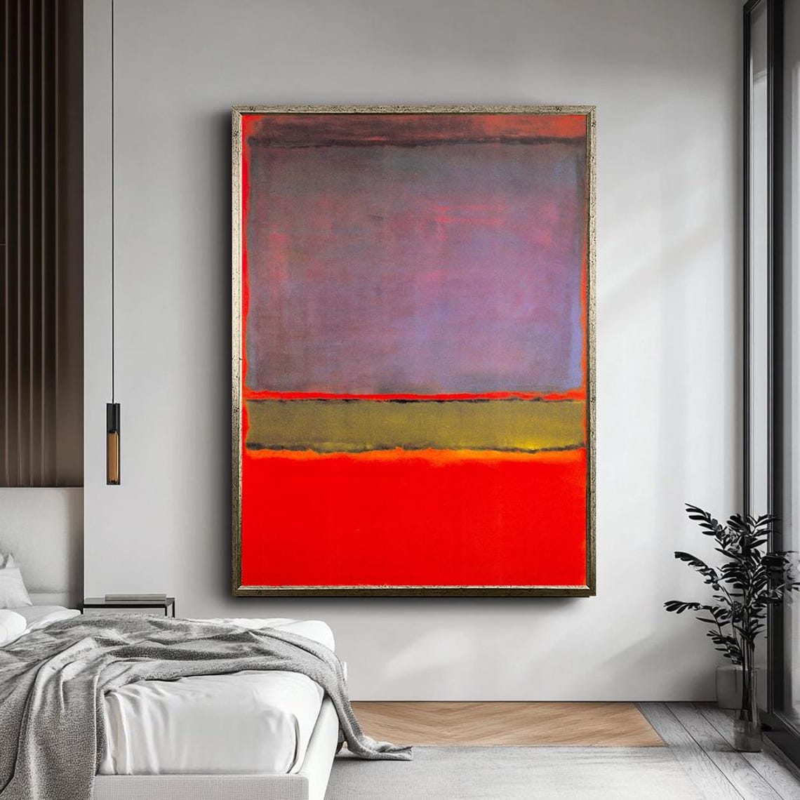 Mark Rothko Style Mauve Red Minimalist Color Field Abstract Poster - Image 5