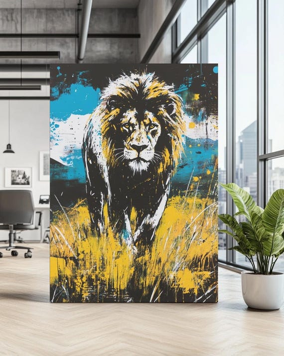 Majestic Lion Wall Art Canvas Jungle Safari Decor Powerful King Of The Painting Luxury African Wildlife Gift Original