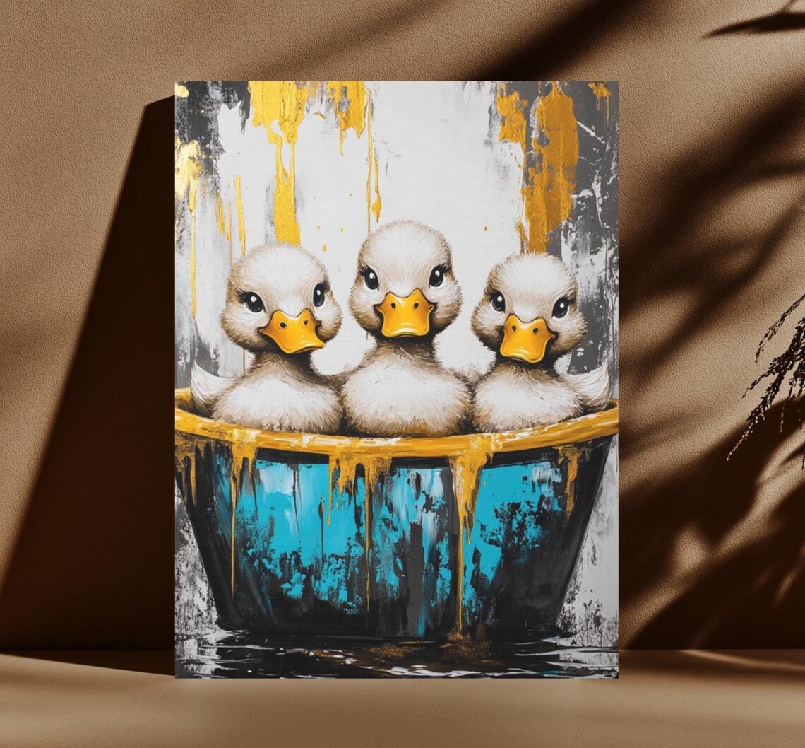Duck Nursery Print, Whimsical Animal Poster