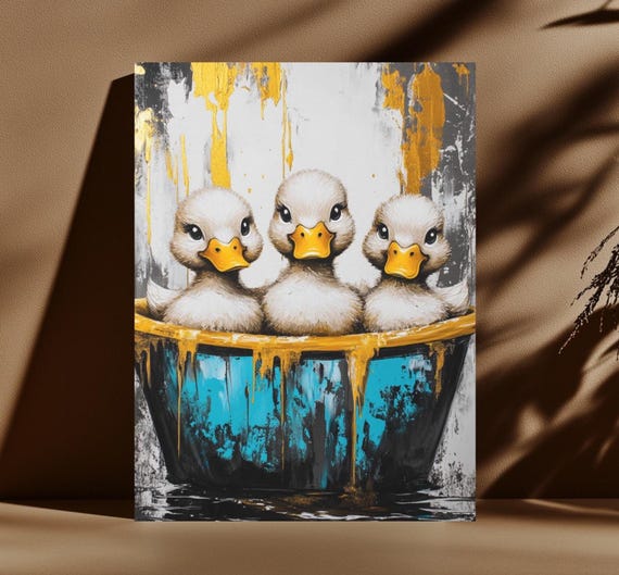 Duck Nursery Print, Whimsical Animal Poster