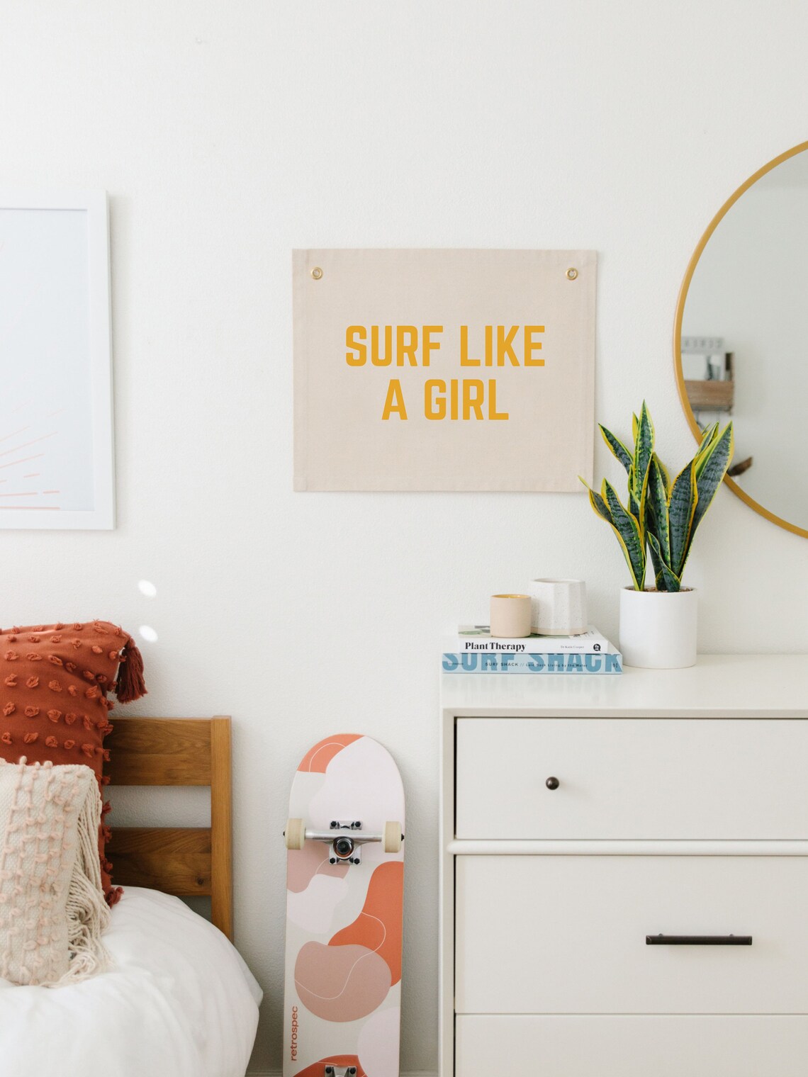 Surf Like A Girl Boho Beach Nursery Art Print - Image 3