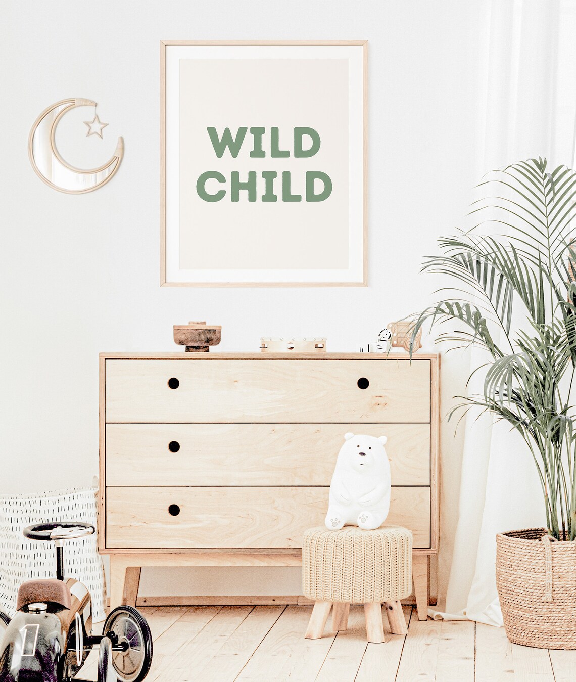 Wild Child Nursery Art Print, Neutral Nursery Decor - Image 3