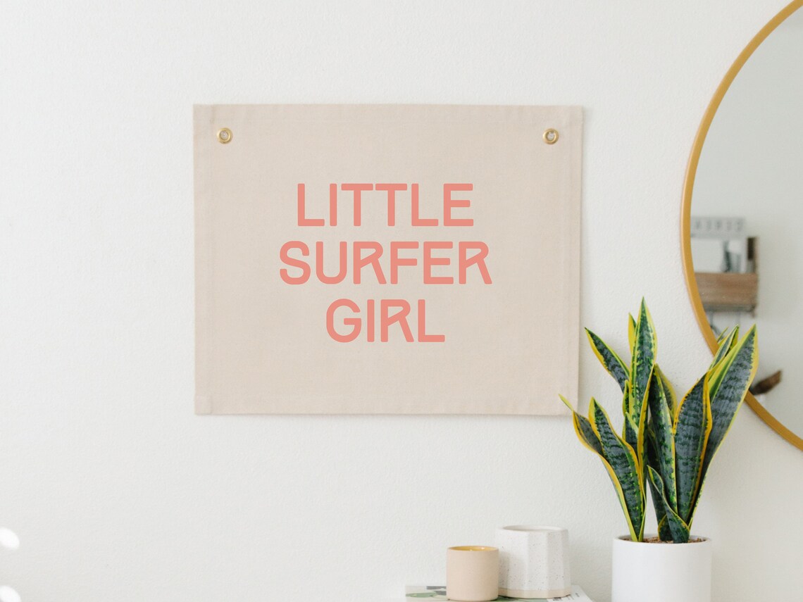 Little Surfer Girl Boho Surf Nursery Art Print