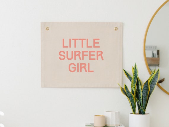 Little Surfer Girl Boho Surf Nursery Art Print