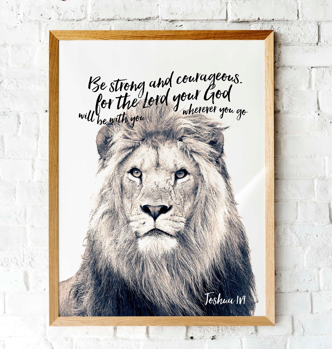 Bible Verse Lion Scripture Art Print