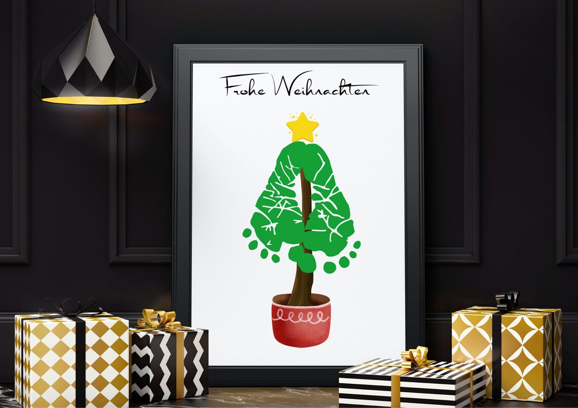 Footprint Christmas Tree Keepsake Art Print - Image 4