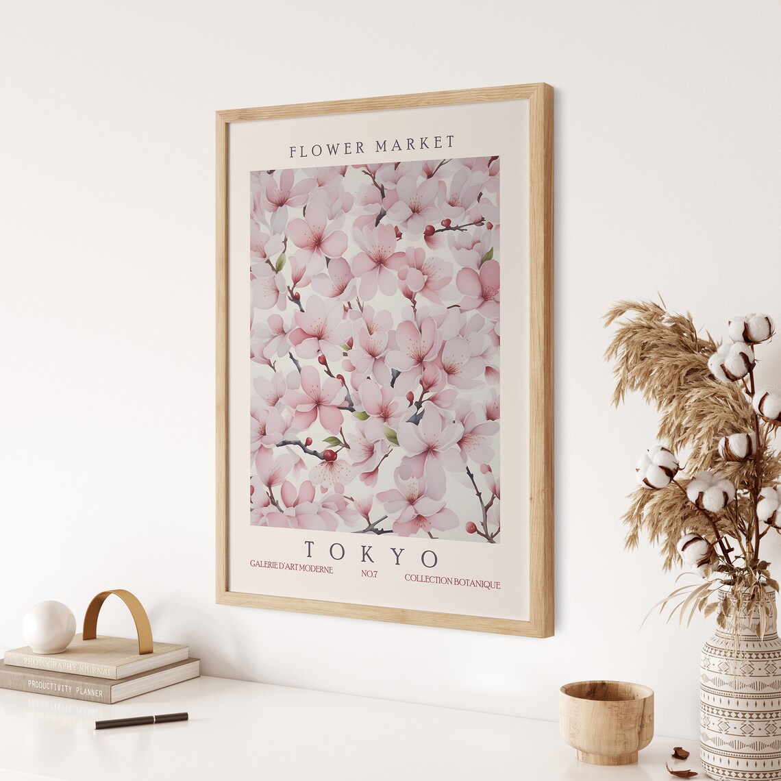 Cherry Blossom Flower Market Poster Print, Tokyo Retro - Image 3