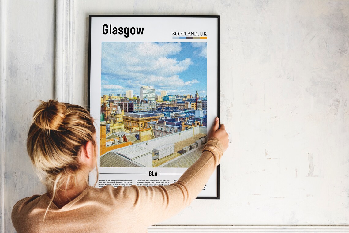 Glasgow Travel Poster, Colorful City Artwork - Image 4