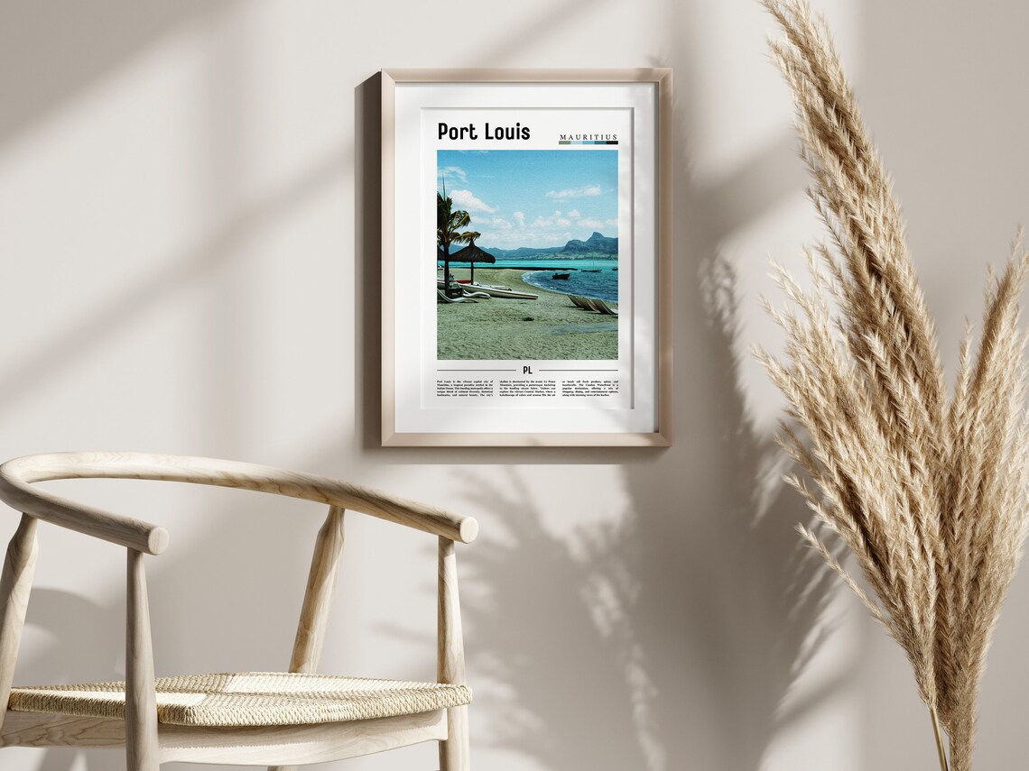 Port Louis Minimal Travel Poster, Oil Painting - Image 2