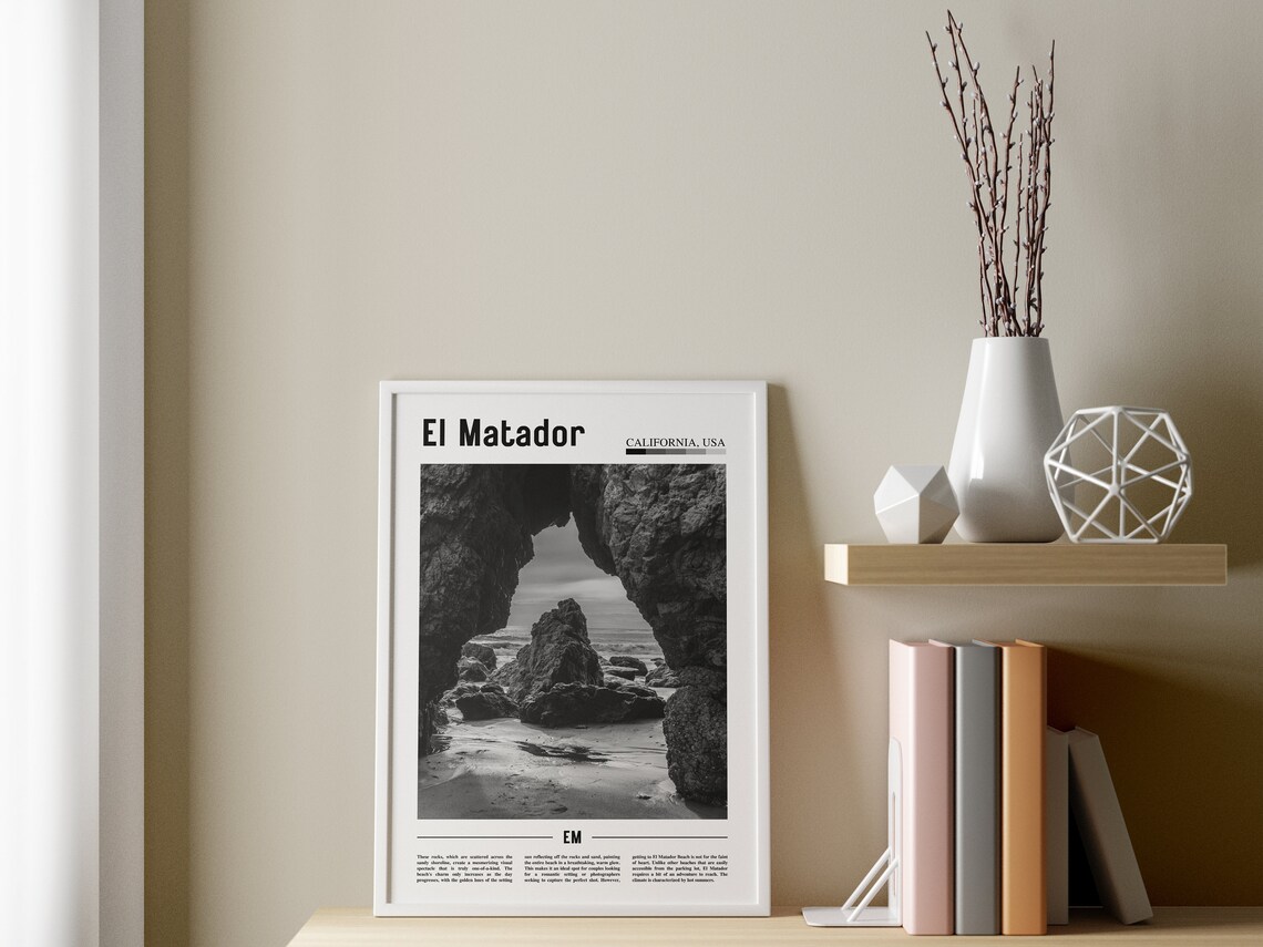 El Matador Travel Poster, Minimal Black And White - Image 3