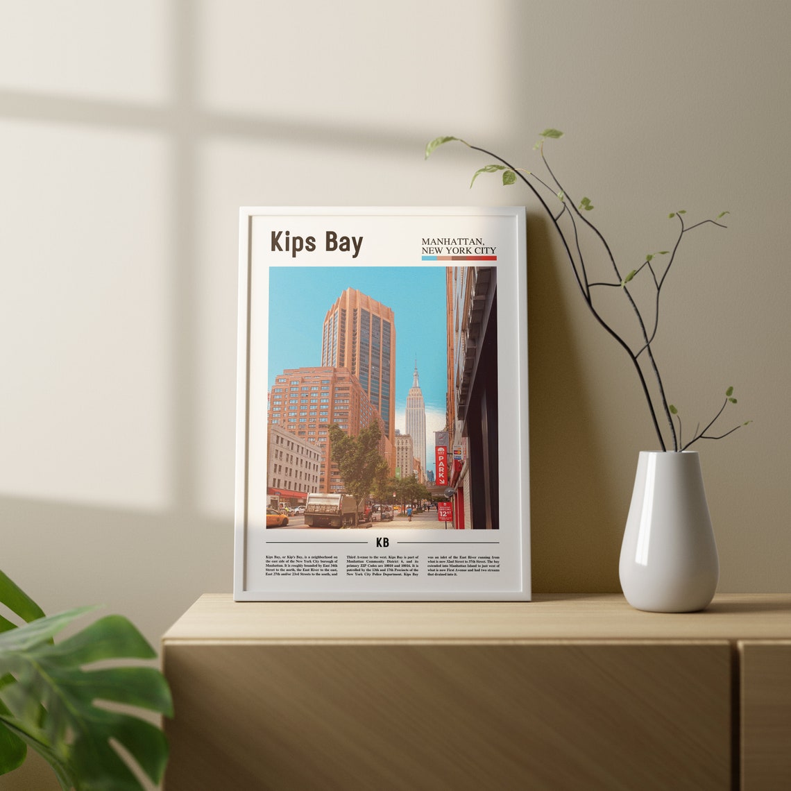 Kips Bay Print Kips Bay Poster Kips Bay Wall Art Oil Painting Poster Colorful City Print City Artwork Travel Artwork Travel Wall Art - Image 2