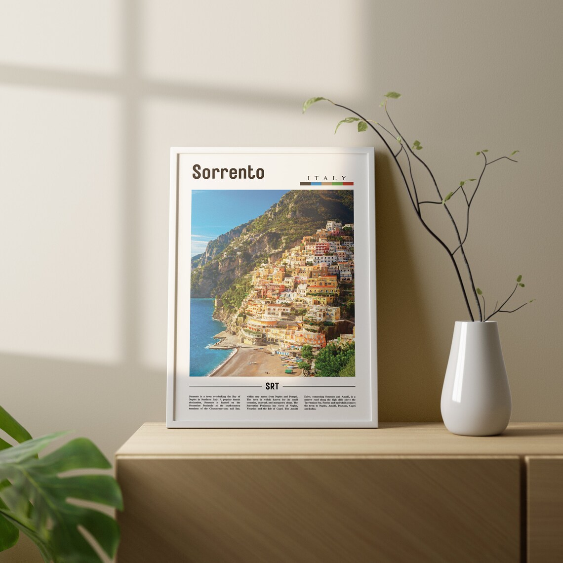 Sorrento Minimal Travel Poster, Italy Photo - Image 2