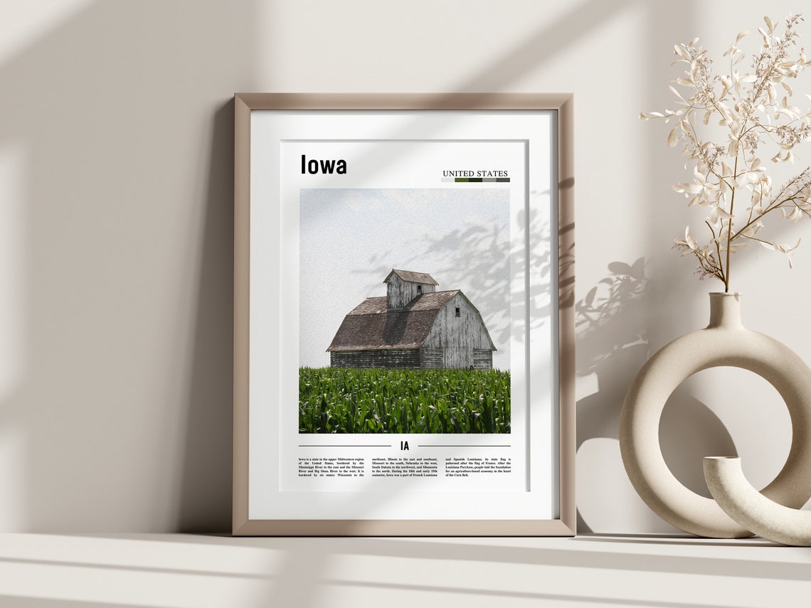 Iowa Poster Iowa Print Iowa Wall Art United States Photo United States Poster United States Print - Image 2