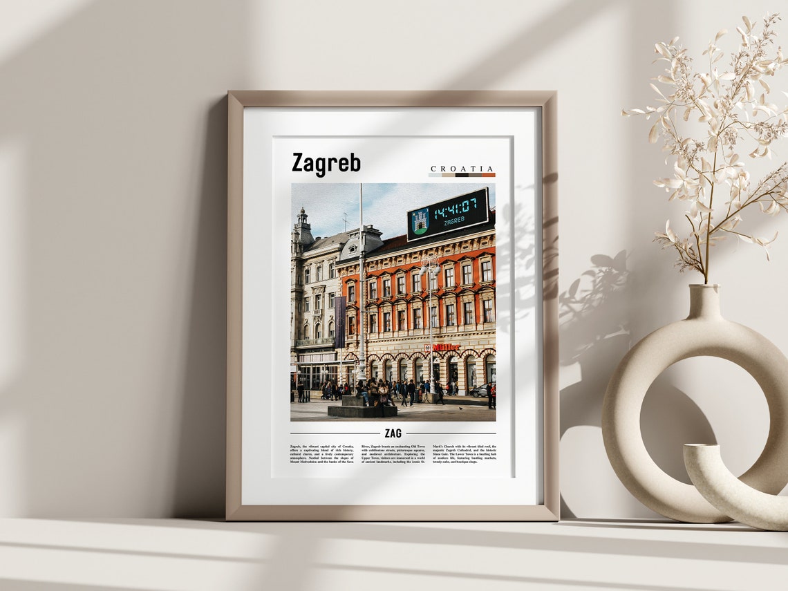 Zagreb Poster Zagreb Print Zagreb Wall Art Europe Photo Europe Poster Europe Print Travel Poster - Image 3
