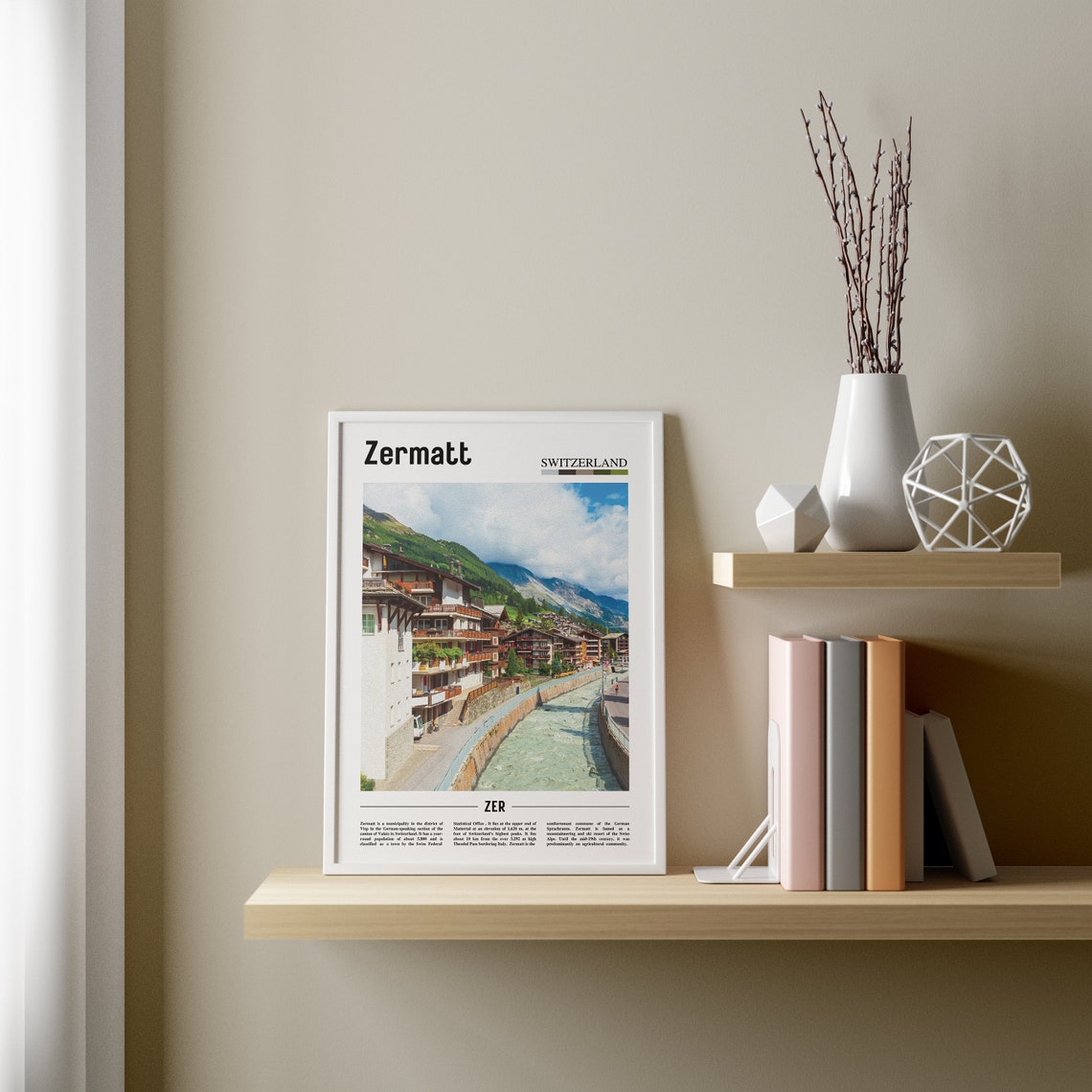 Zermatt Print Zermatt Poster Zermatt Wall Art Oil Painting Poster Colorful City Print City Artwork Travel Artwork Travel Wall Art - Image 3