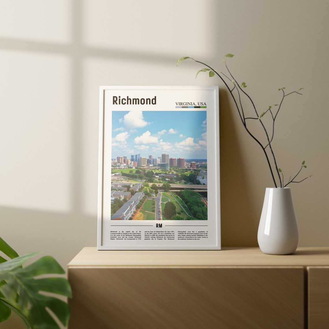 Richmond Print Richmond Poster Richmond Wall Art Oil Painting Poster Colorful City Print City Artwork Travel Artwork Travel Wall Art - Image 2