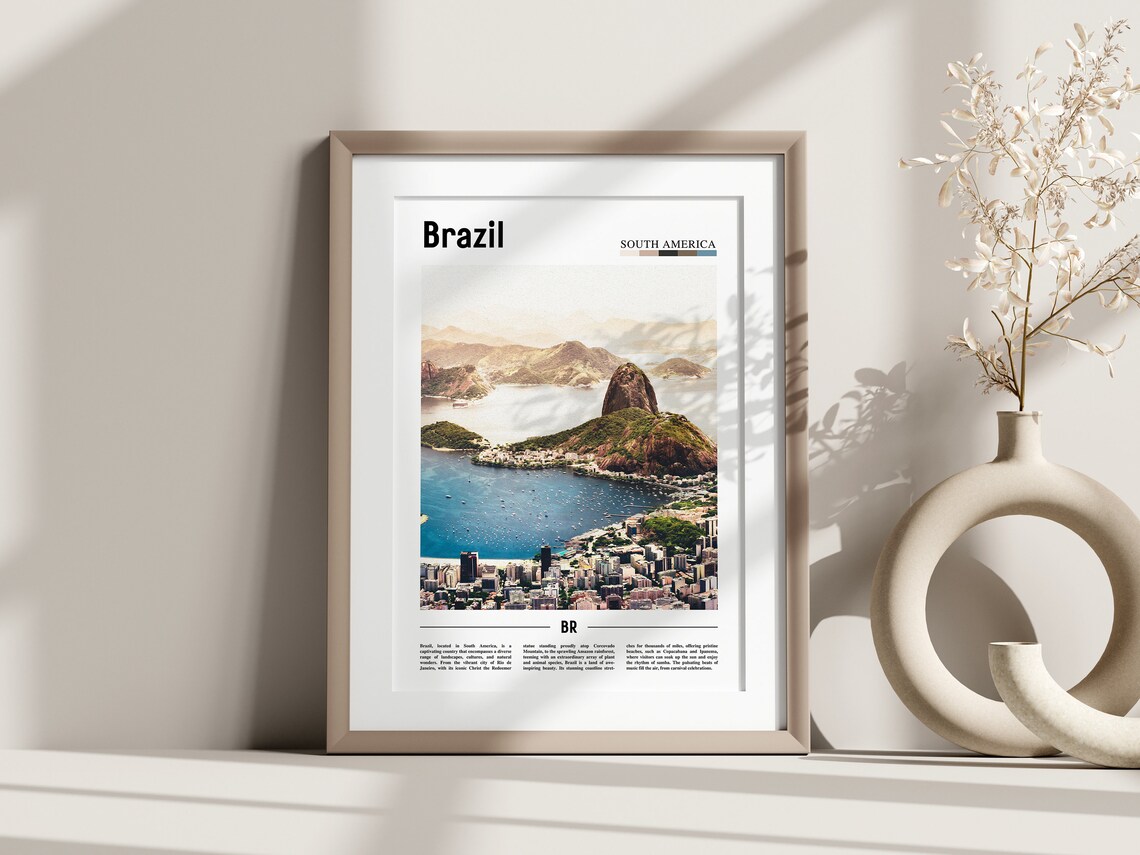 Brazil Poster Brazil Print Brazil Wall Art South America Poster South America Print Travel Poster - Image 3