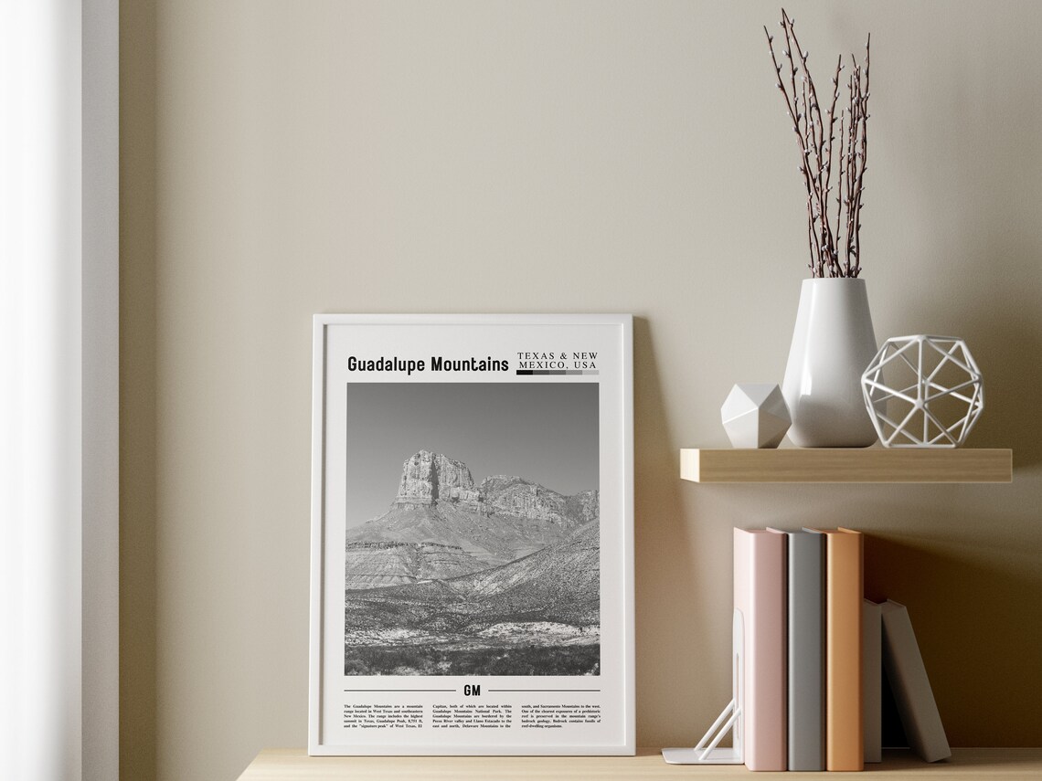 Guadalupe Mountains Minimal Travel Poster - Image 3