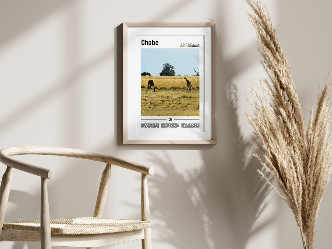 Chobe Minimal Travel Poster, Oil Painting - Image 2