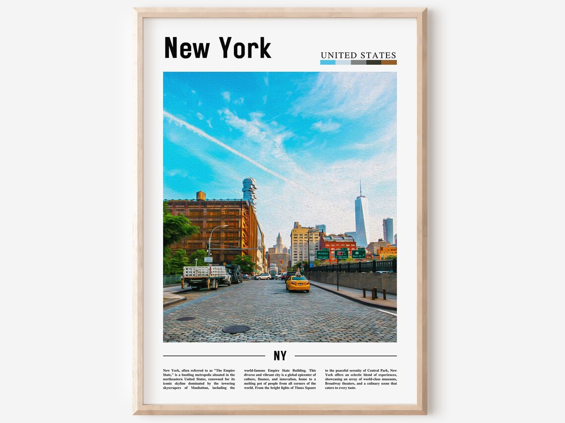 New York Travel Poster, NYC Wall Art Print