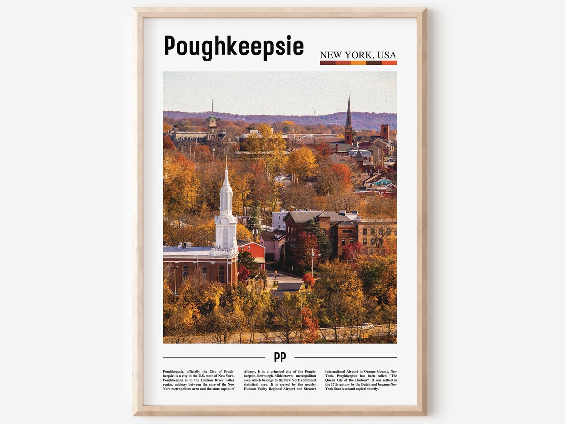 Poughkeepsie Travel Poster, City Artwork