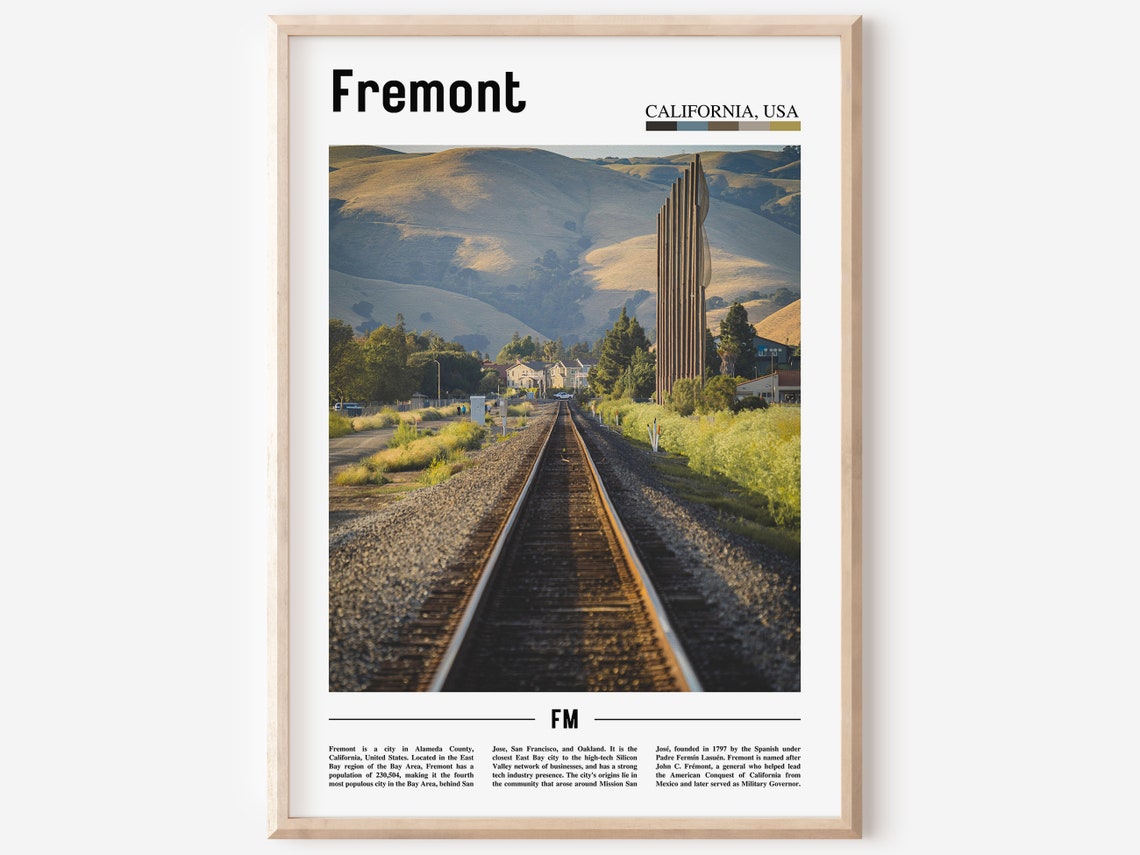 Fremont Print Fremont Poster Fremont Wall Art Minimal Travel Print Minimal City Poster Travel Destination City Print Oil Painting Poster