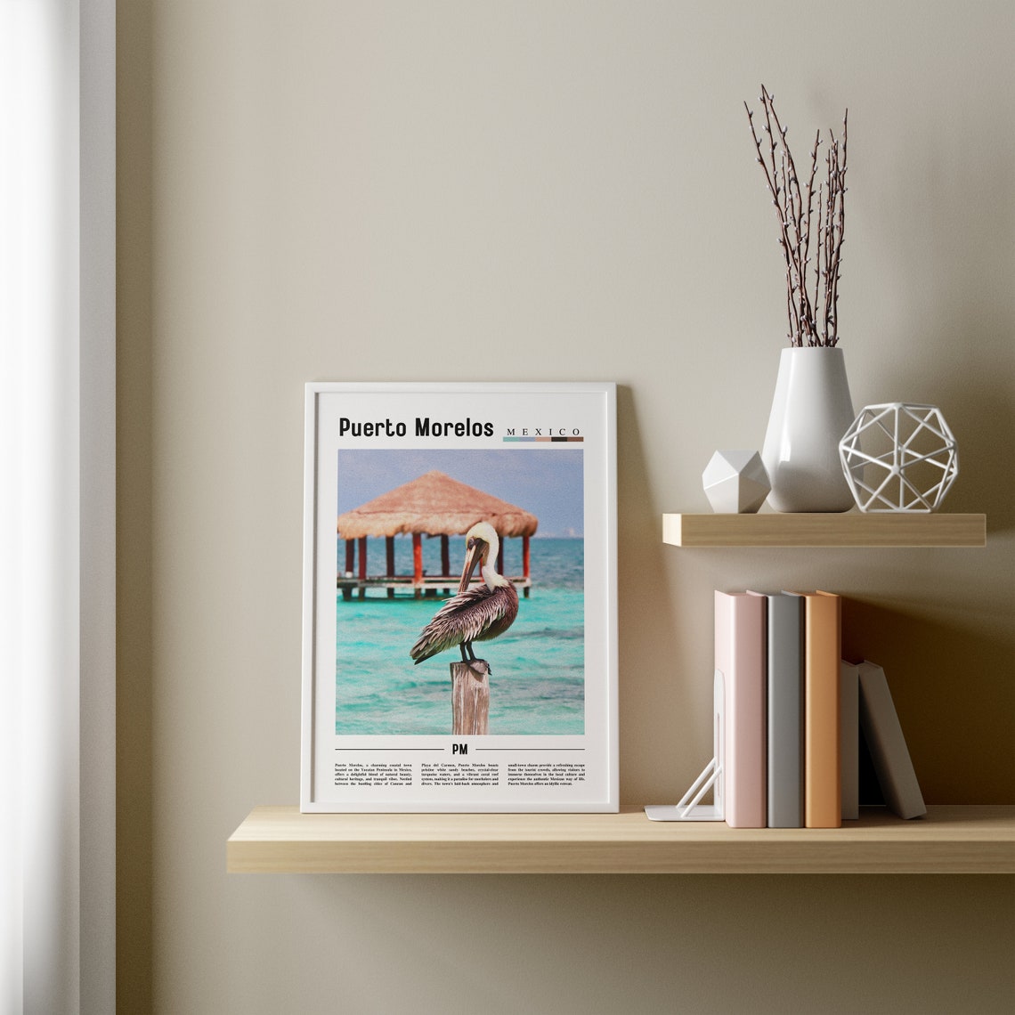 Puerto Morelos Poster Puerto Morelos Print Puerto Morelos Wall Art Minimal Travel Print Travel Destination Oil Painting Poster - Image 4