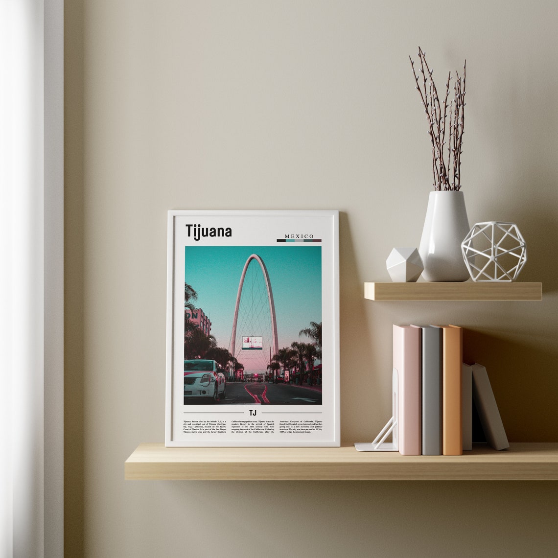 Tijuana Print Tijuana Poster Tijuana Wall Art Minimal Travel Print Minimal City Poster Travel Destination City Print Oil Painting Poster - Image 2