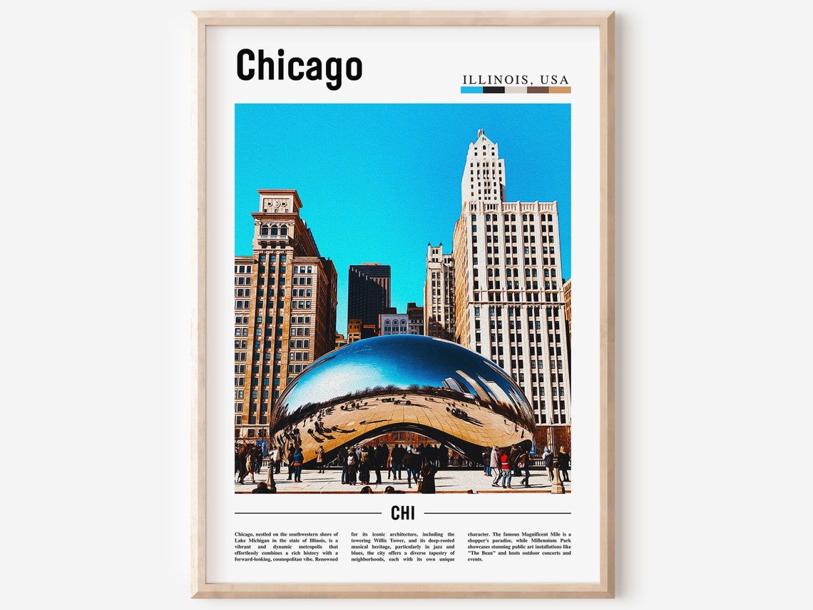Chicago Print Chicago Poster Chicago Wall Art United States Photo United States Poster United States Print