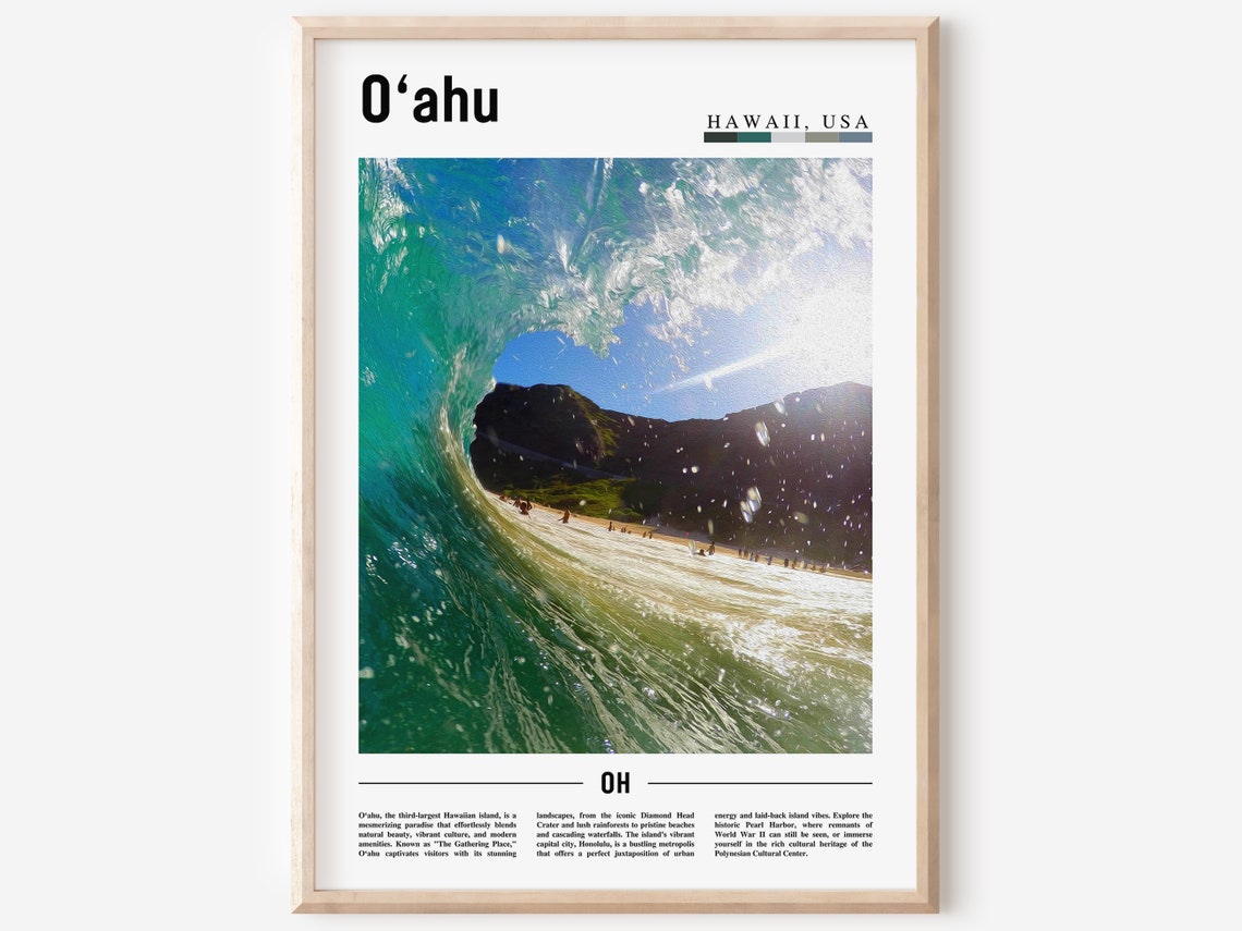 Oahu Poster Oahu Print Oahu Wall Art United States Photo United States Poster United States Print