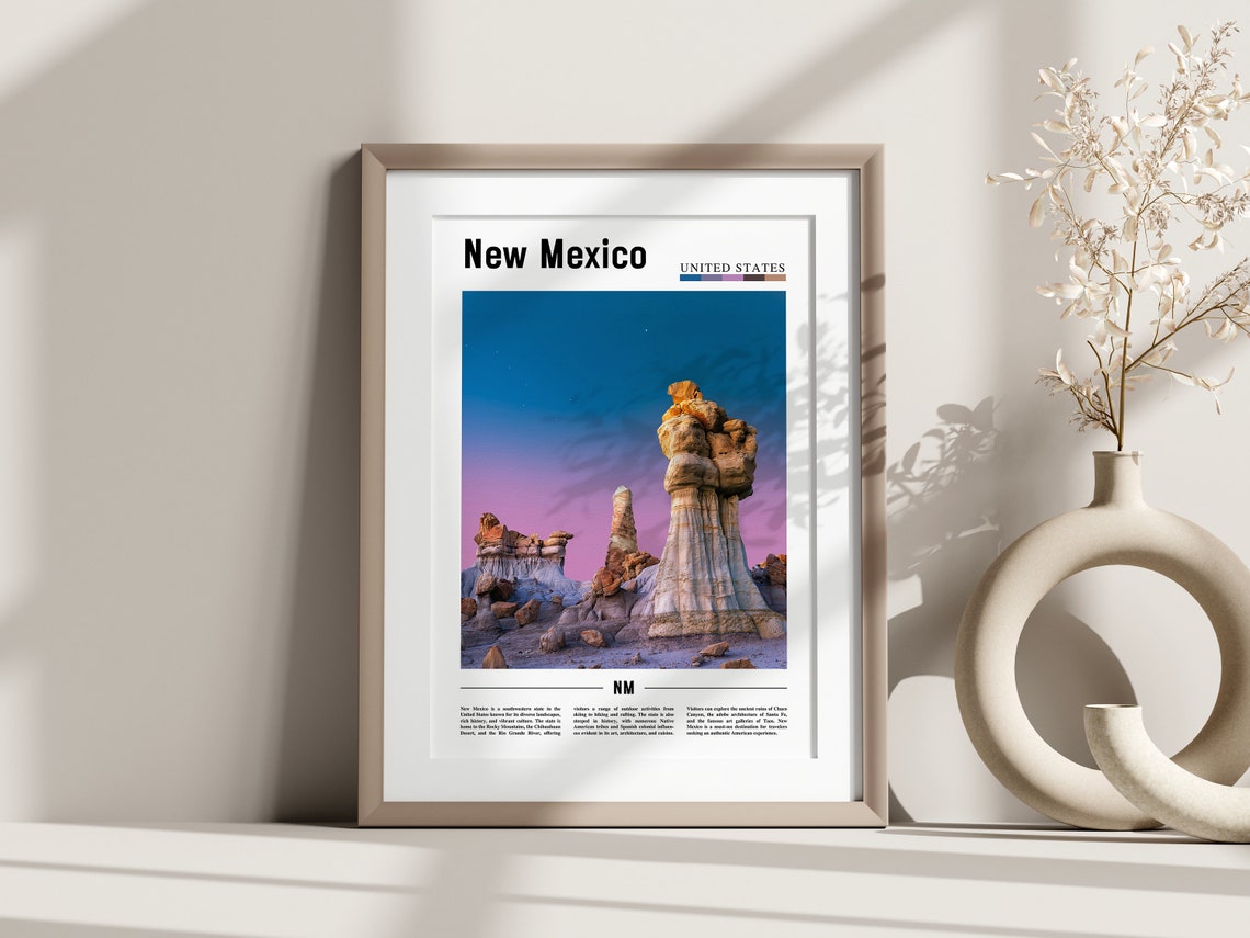 New Mexico Poster New Mexico Print New Mexico Wall Art United States Photo United States Poster United States Print - Image 2