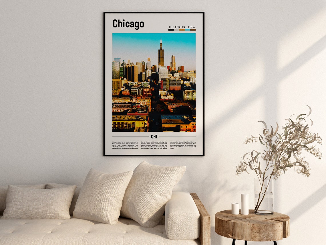 Chicago Print Chicago Poster Chicago Wall Art United States Photo United States Poster United States Print - Image 2